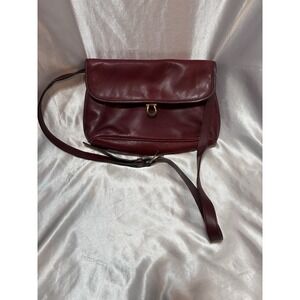 Vtg 80's Etienne Aigner Shoulder Purse Handbag OXBLOOD Leather BURGUNDY HANDMADE